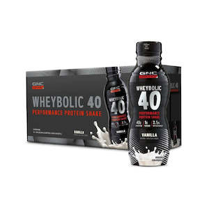 GNC Amplified Wheybolic 40 Performance Protein Shake - Vanilla (12 Pack)