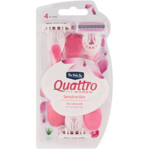 Schick Quattro for Women Disposable Sensitive Skin 3s