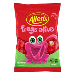 Confectioneries: Allens Frogs Alive 190gm