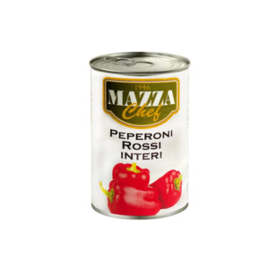 Tinned Vegetables Beans: Mazza Sweet Red Peppers in Water 390g