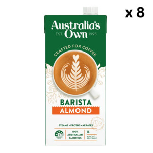 Breakfast Cereals: Aust Own Barista Almond Milk 1L x 8