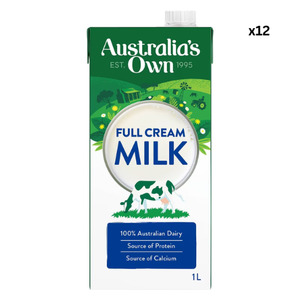 Aust Own Full Cream Milk 1L x 12