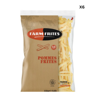Meals Snacks: Farm Frites 10mm French Fries 2.5kg x6 CTN