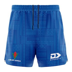 2025 Lakapi Samoa Mens Gym Short - Blue