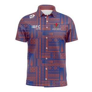 Samoarugby: 2025 Lakapi Samoa Button Up Shirt - Blue and Red