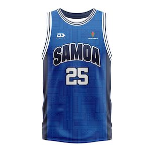 2025 Lakapi Samoa Mens Basketball Singlet - Blue