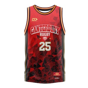 Npc Range: 2025 Canterbury Rugby Mens Basketball Singlet - Red