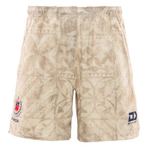 Toa Samoa Rugby League: 2025 Toa Samoa Mens Gym Short - Beige