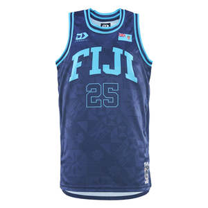 Fiji Bati Rugby League: 2025 Fiji Bati Mens Basketball Singlet - Navy