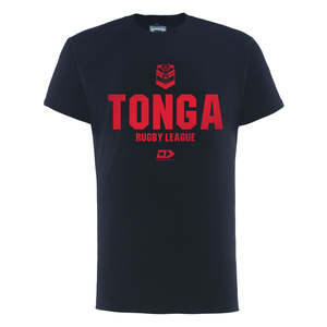 2025 Tonga Rugby League Mens Cotton Graphic Tee - Black