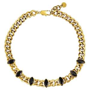 Punica Gold Necklace - Black
