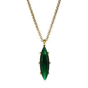 Takeshi Gold Necklace - Emerald Green