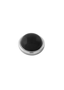 Toppers: Sence Shiny Silver Interchangeable Ring Topper - Black