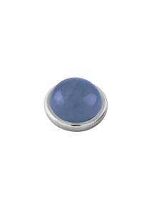 Sence Shiny Silver Interchangeable Ring Topper - Blue Agate