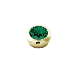 Strength Gold Interchangeable Ring Topper - Emerald Green