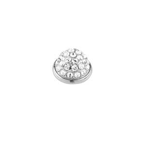 Calm Shiny Silver Interchangeable Ring Topper - Crystal