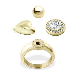Compliments Ring Set: Shiny Gold Ring + Grace + Essence + Passion.