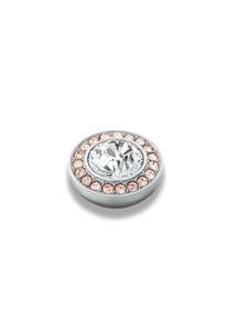 Grace Shiny Silver Interchangeable Ring Topper - Rose