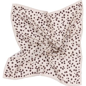Scarves: Dots Silk Scarf, Creme/Brown