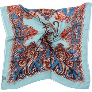 Scarves: Royal Paisley Silk Scarf, Blue