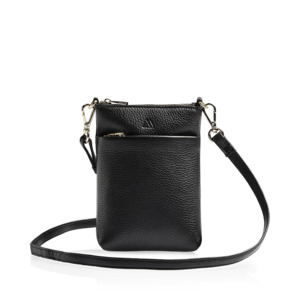 Maia Mini Cross. Bag, Grain, Black w/Gold