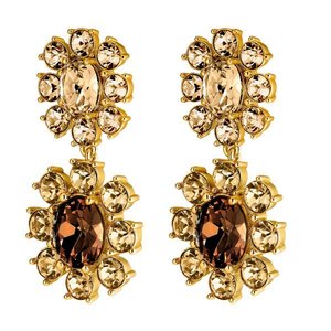 Make A Statement: Lina Gold Earrings - Brown /Golden