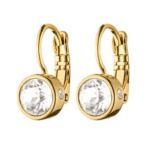 Madu Gold Earrings - Clear Crystal
