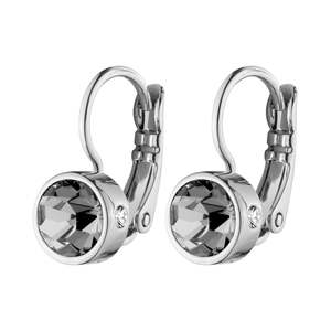 French Hook: Madu Shiny Silver Earrings - Grey