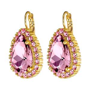 French Hook: Fiora Gold Earrings - Light Rose
