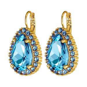 Fiora Gold Earrings - Aqua / Light Blue