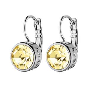 Louise Shiny Silver Earrings - Yellow