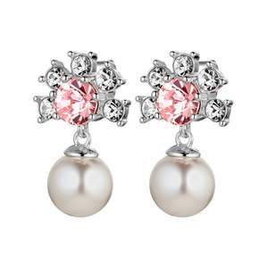 Silver Sweetheart: Veronica Shiny Silver Earrings, Rose