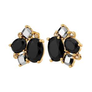 Sale: Emma Gold Earrings - Black