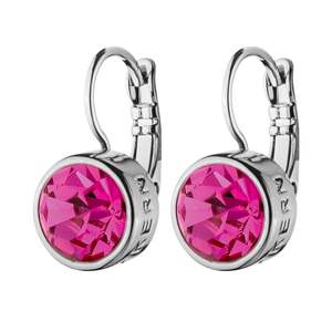 Autumn Winter Collection: Louise Shiny Silver Earrings - Pink