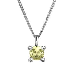 Autumn Winter Collection: Julia Shiny Silver Necklace - Yellow