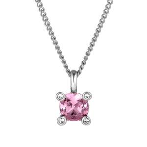 Autumn Winter Collection: Julia Shiny Silver Necklace - Light Rose