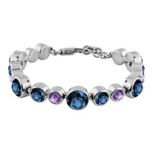 True Blue: Calice Shiny Silver Tennis Bracelet - Blue