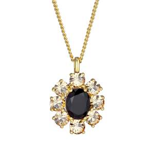 Dyrberg Kern Winter 2023: Claudia Gold Necklace - Black Crystals