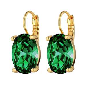 Chantal Gold Earrings - Emerald Green