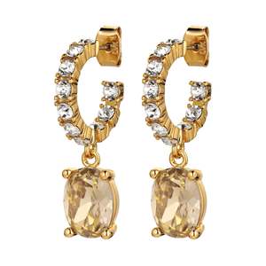 Barbara Gold Earrings - Golden / Crystal