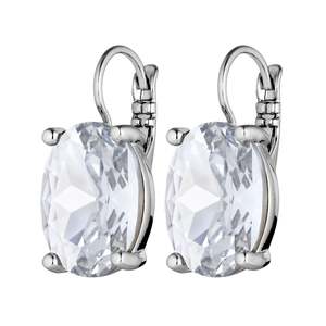Shine Bright: Chantal Shiny Silver Earrings - Crystal