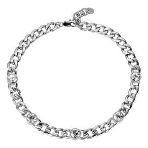 Angelina Shiny Silver Necklace - Crystal