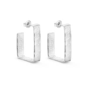 Lignis Silver Hoops Large