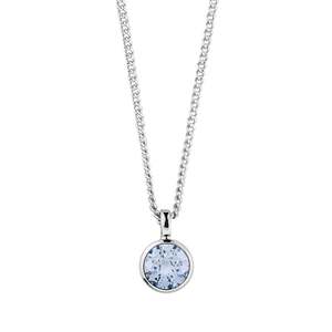 Graduation Gifts: Ette Shiny Silver Necklace - Light Blue