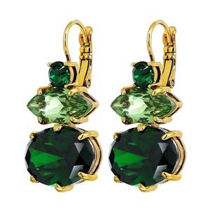 Silver Lover: Parsana Gold Earrings - Green