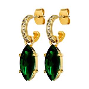 Emerald Green: Junipe Gold Earrings - Emerald Green