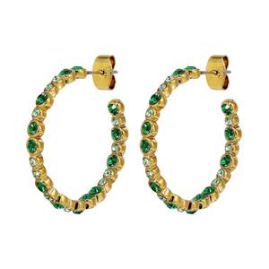 Emerald Green: Nandita Gold Earrings - Emerald Green