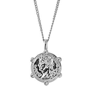 Necklaces: Siena Shiny Silver Necklace - Crystal