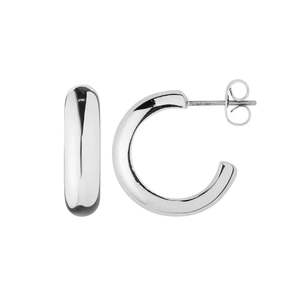 Ellen Shiny Silver Earrings