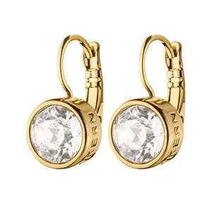 Louise Gold French Hook Earrings - Clear Crystal